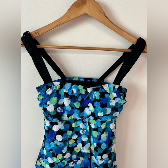 Maxine of Hollywood Women's Size 6 One Piece Swimsuit Blue - Picture 5 of 10